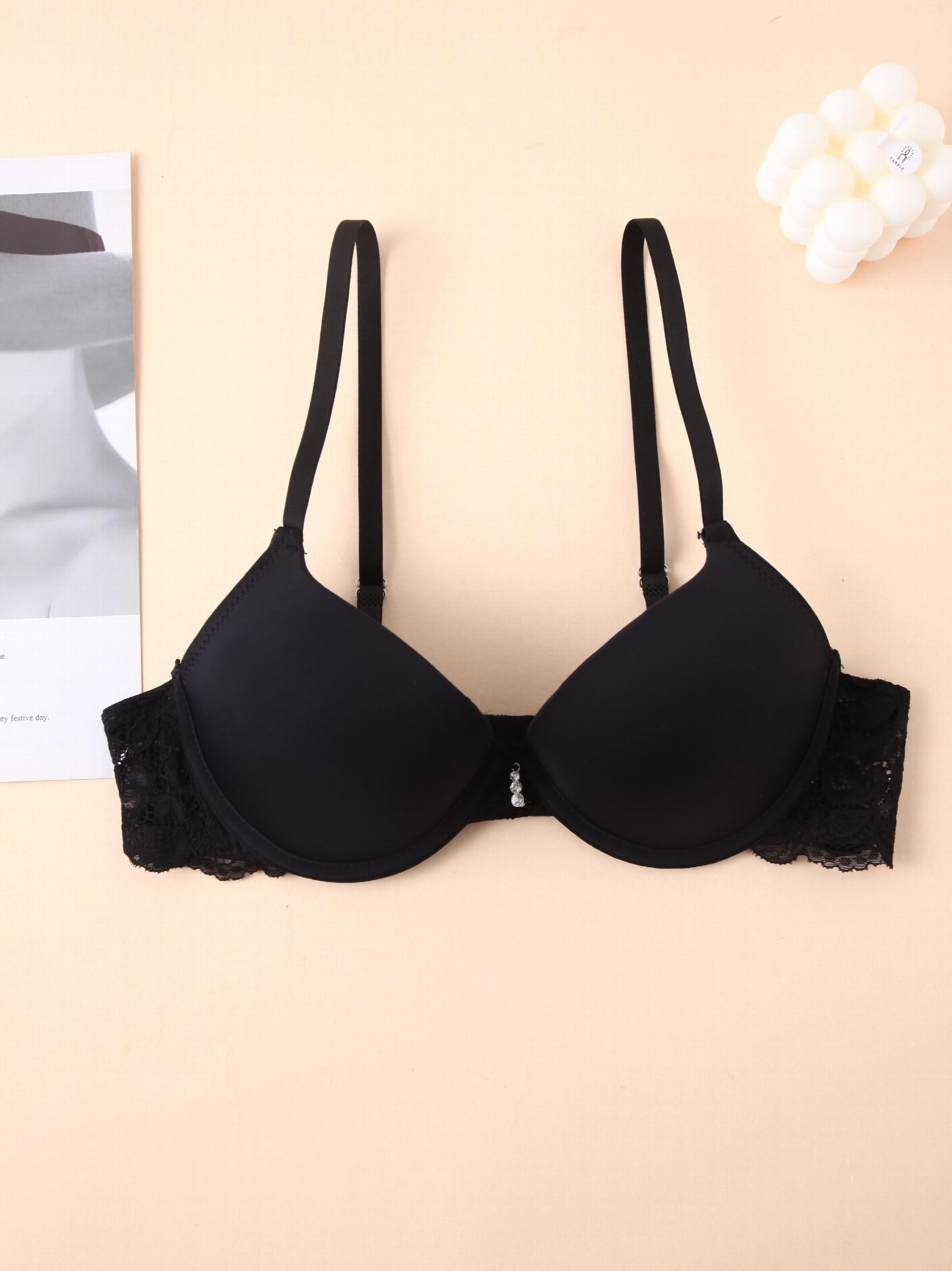 Wireless Push Up Bra Lace Splicing Soft Comfortable Women Lingerie