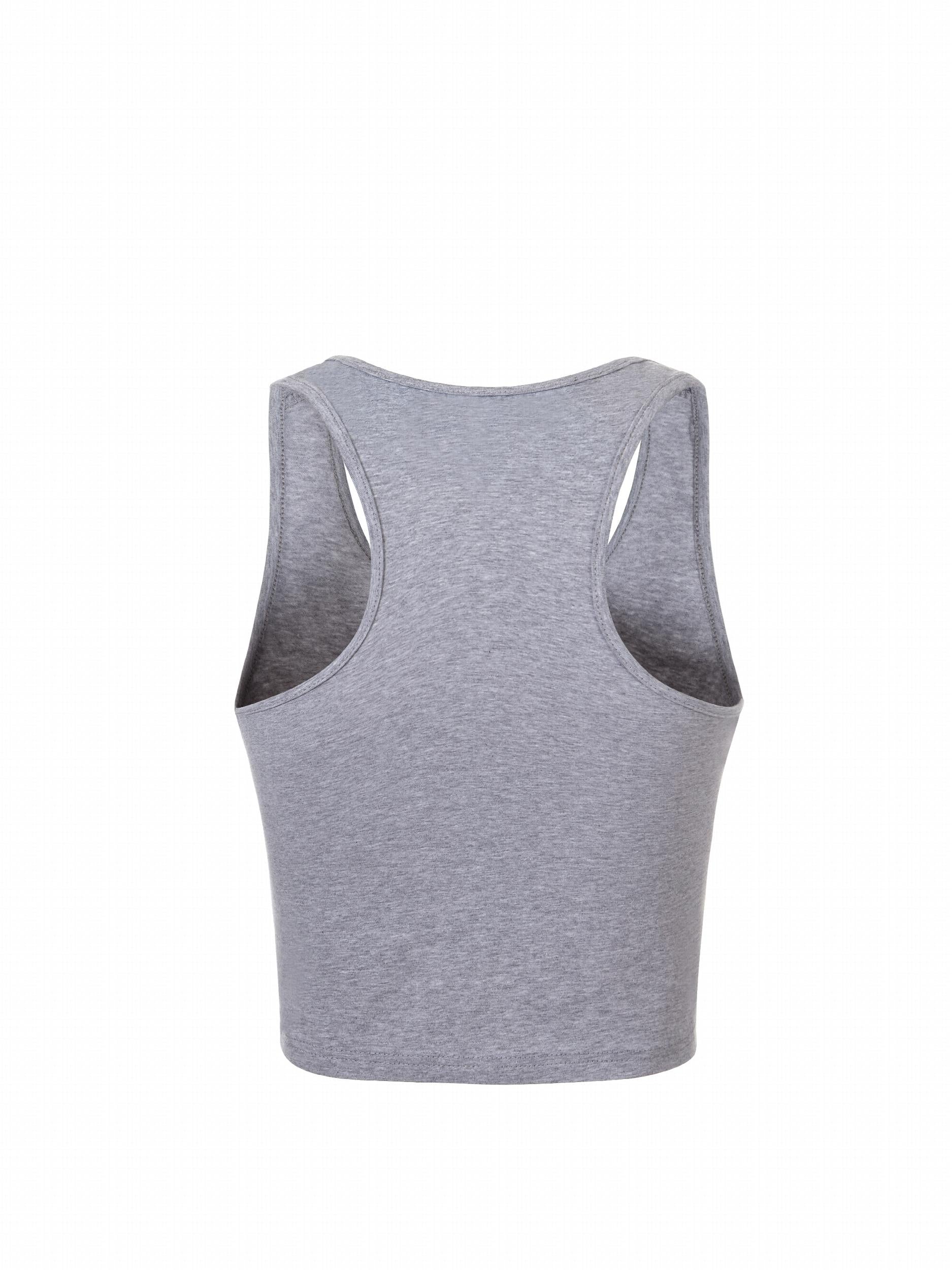 Solid Crew Neck Tank Top Sleeveless Racerback Top for Summer