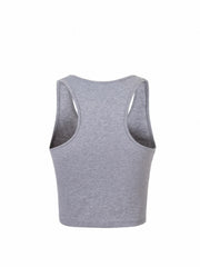 Solid Crew Neck Tank Top Sleeveless Racerback Top for Summer