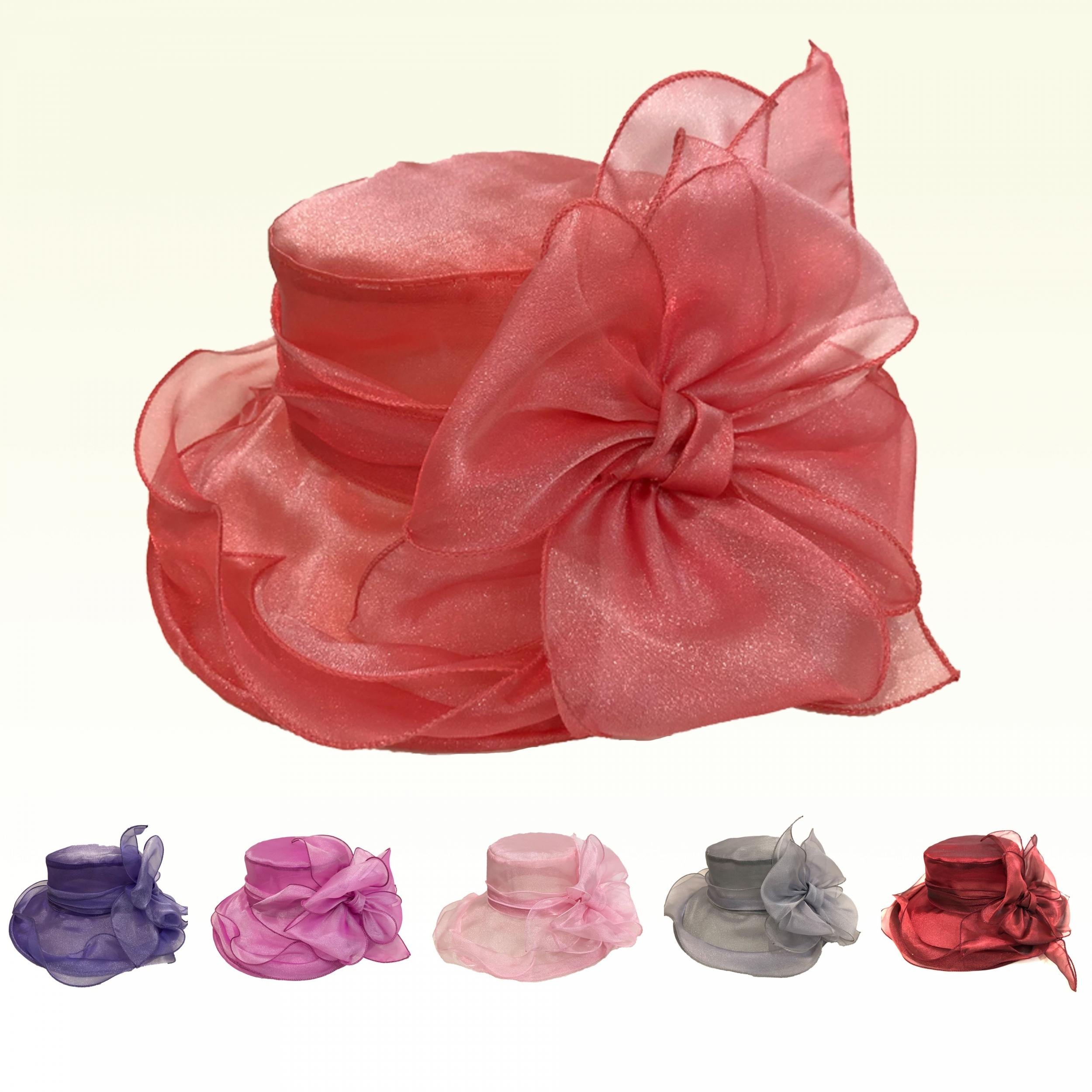 Big Flower Derby Hat Organza Sun Hat Women Church Hat For Wedding