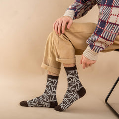 Men's Striped Pattern Crew Socks Breathable Casual Outdoor Unisex Socks