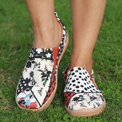 Women's Polka Dot Slip On Lightweight Shoes Round Toe Comfy Travel Shoes