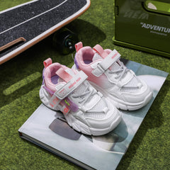 Girl's Contrast Sneakers With Hood Loop Casual Sports Outdoor Shoes