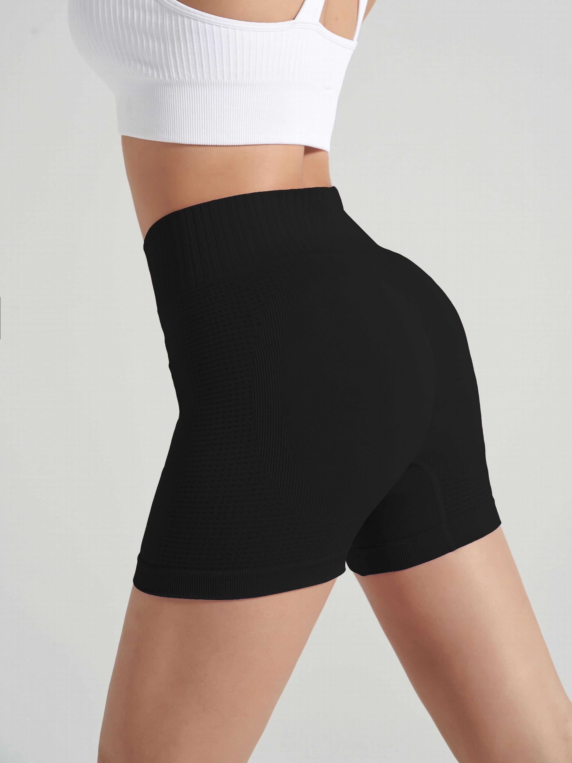 3-Pack Plus Size Sports Shorts Set High Rise Stretchy Biker Shorts 3pcs Set