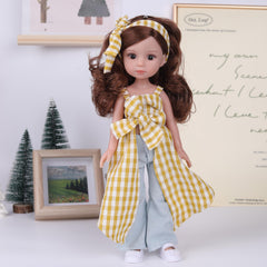 AKODEERD Princess Doll Brown Hair & Eyes Vinyl Skin Stylish Outfits
