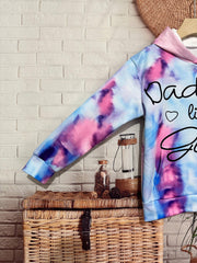 Tie Dye Pattern DADDY'S LITTLE GIRL Hoodies Girls Comfy Hooded Pullover