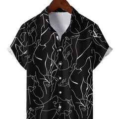 Men's Abstract Pattern Camp Collar Hawaiian Shirt