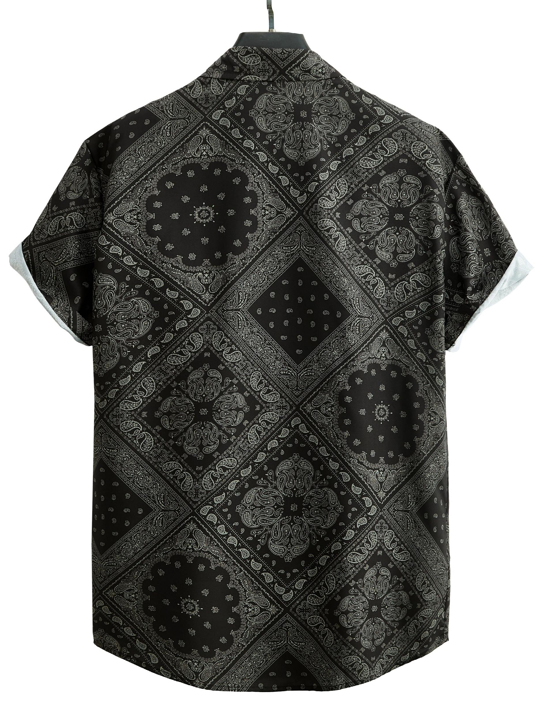 Paisley Print Men's Hawaiian Shirt for Summer Vacation