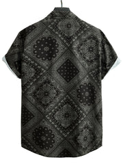 Paisley Print Men's Hawaiian Shirt for Summer Vacation