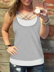 Colorblock Criss Cross Cami Top