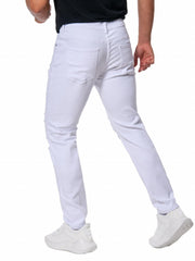 Men's Slim Fit Ripped Jeans Casual Street Style Denim Pants