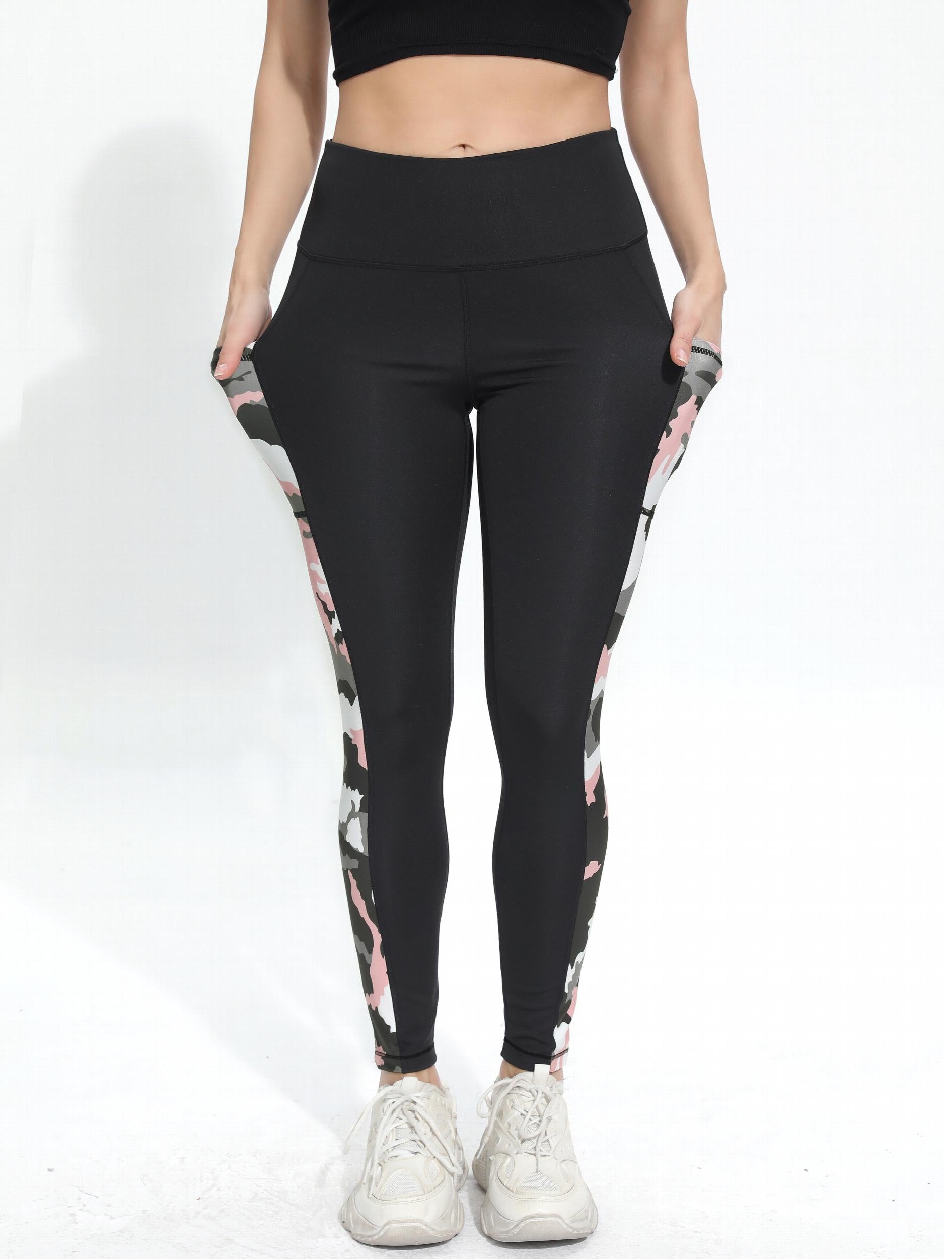 Camo High Stretch Yoga Pants Slim Fit With Pocket