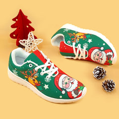 Christmas Cartoon Print Non slip Women's Sneakers