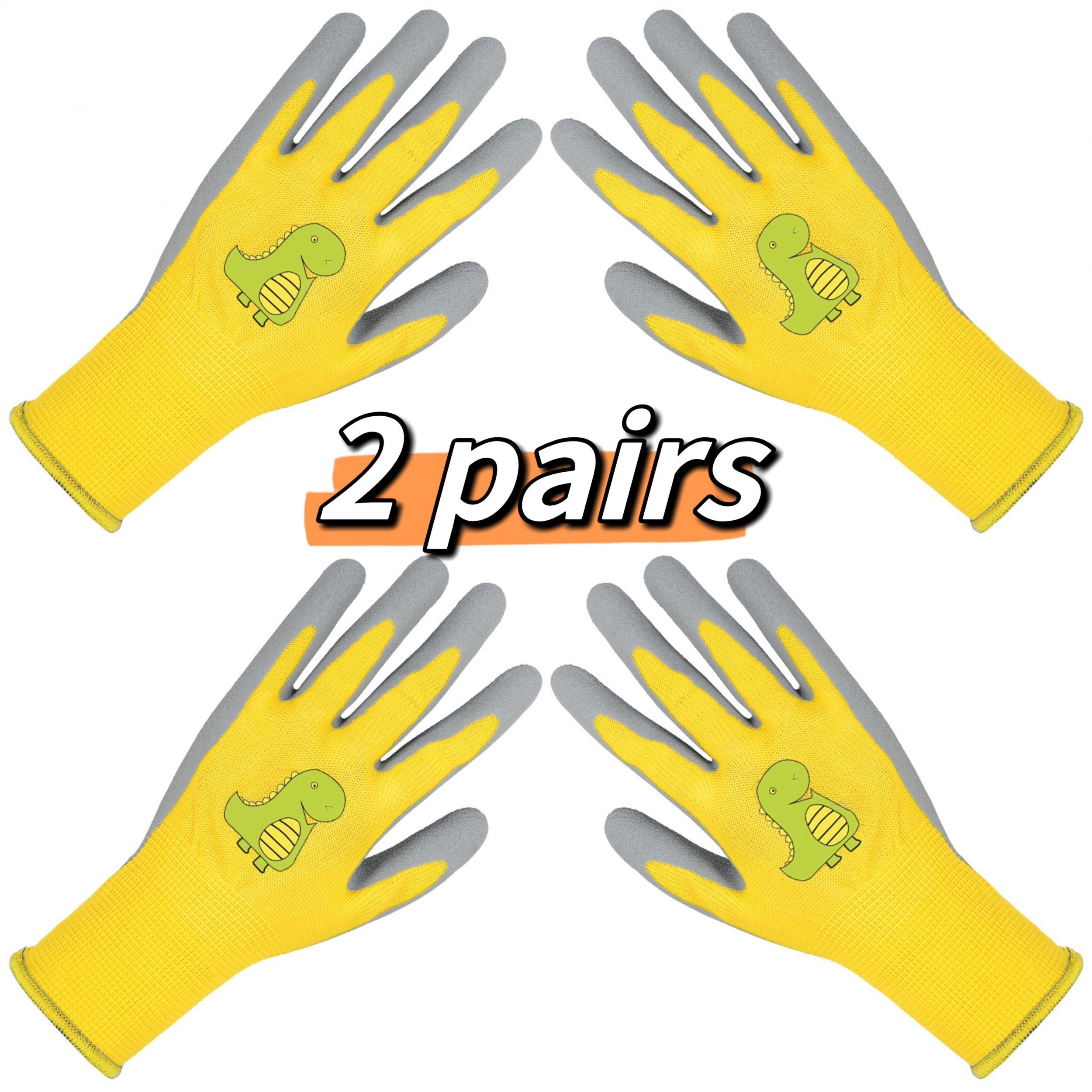 2 Pairs Safety Garden Gloves Knitted Elastic Liner Water Dirt Resistant