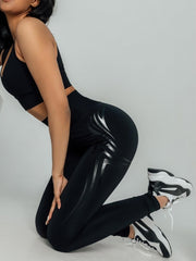 High Waisted Stretchy Leggings Graphic Butt Lifting Running Tights