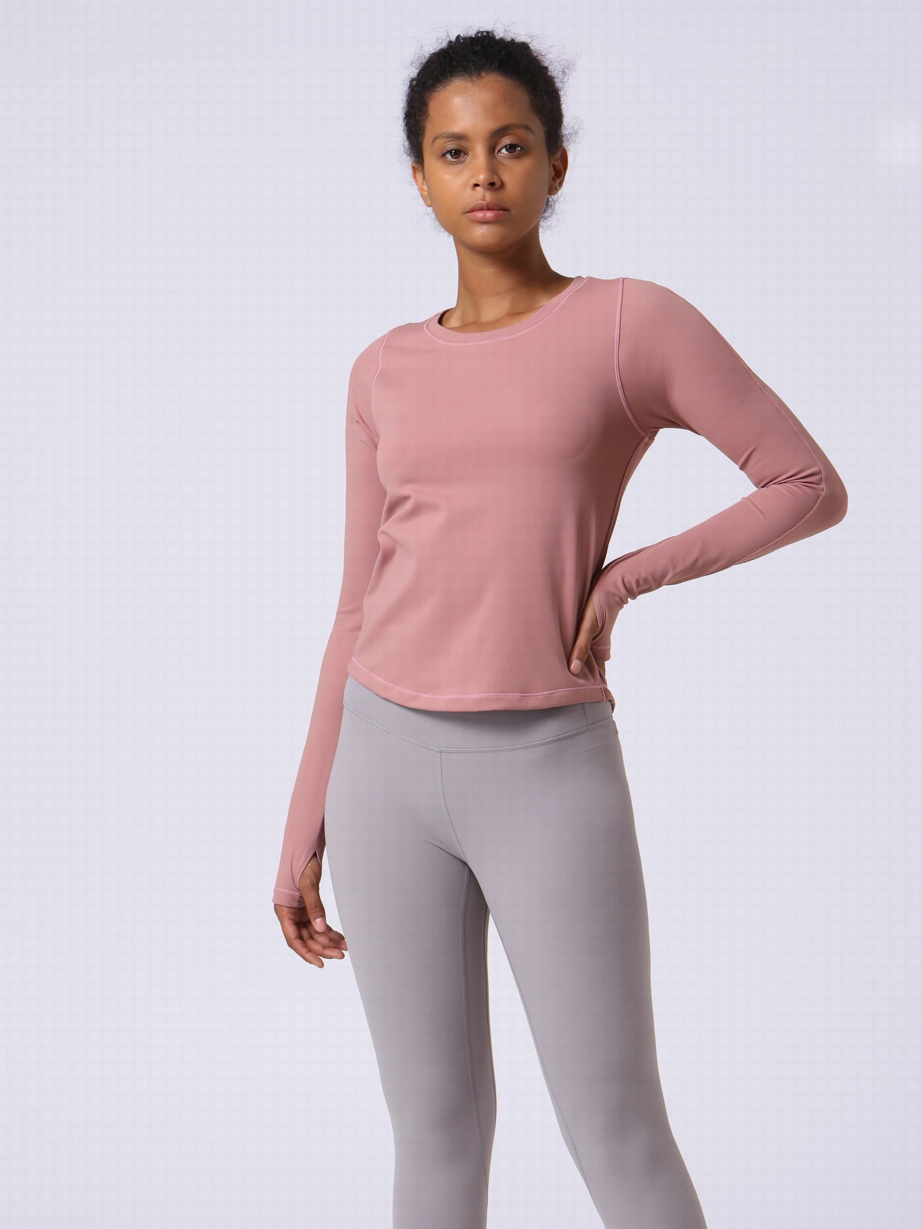 Breathable Women's Long Sleeve Running Tee Moisture Wicking T Shirt