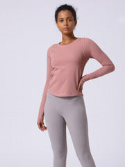 Breathable Women's Long Sleeve Running Tee Moisture Wicking T Shirt