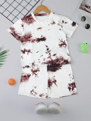 Boys 2pcs Marble Tie dye T shirt & Shorts Set