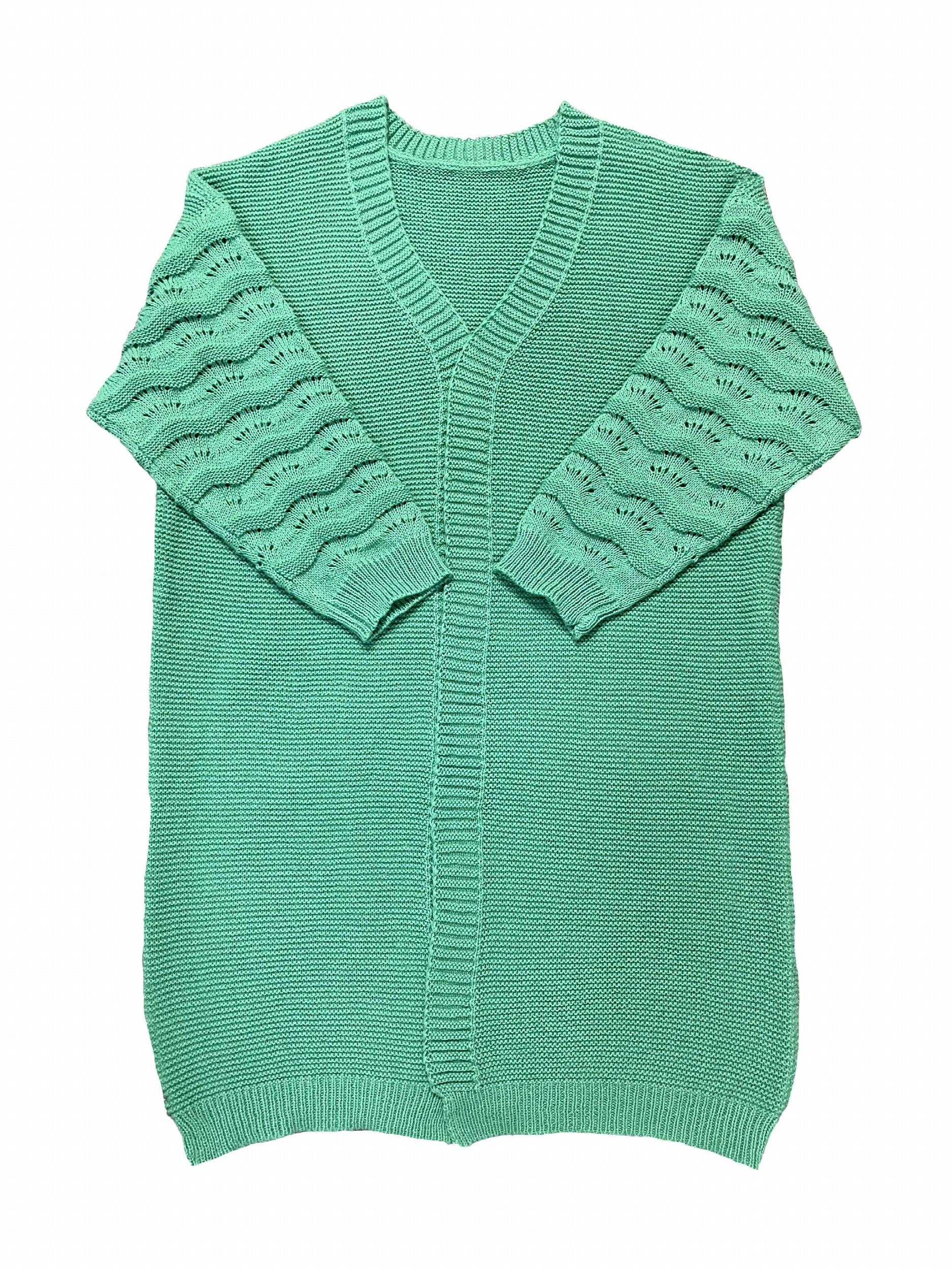 Solid Long Sleeve Stretch Cardigan