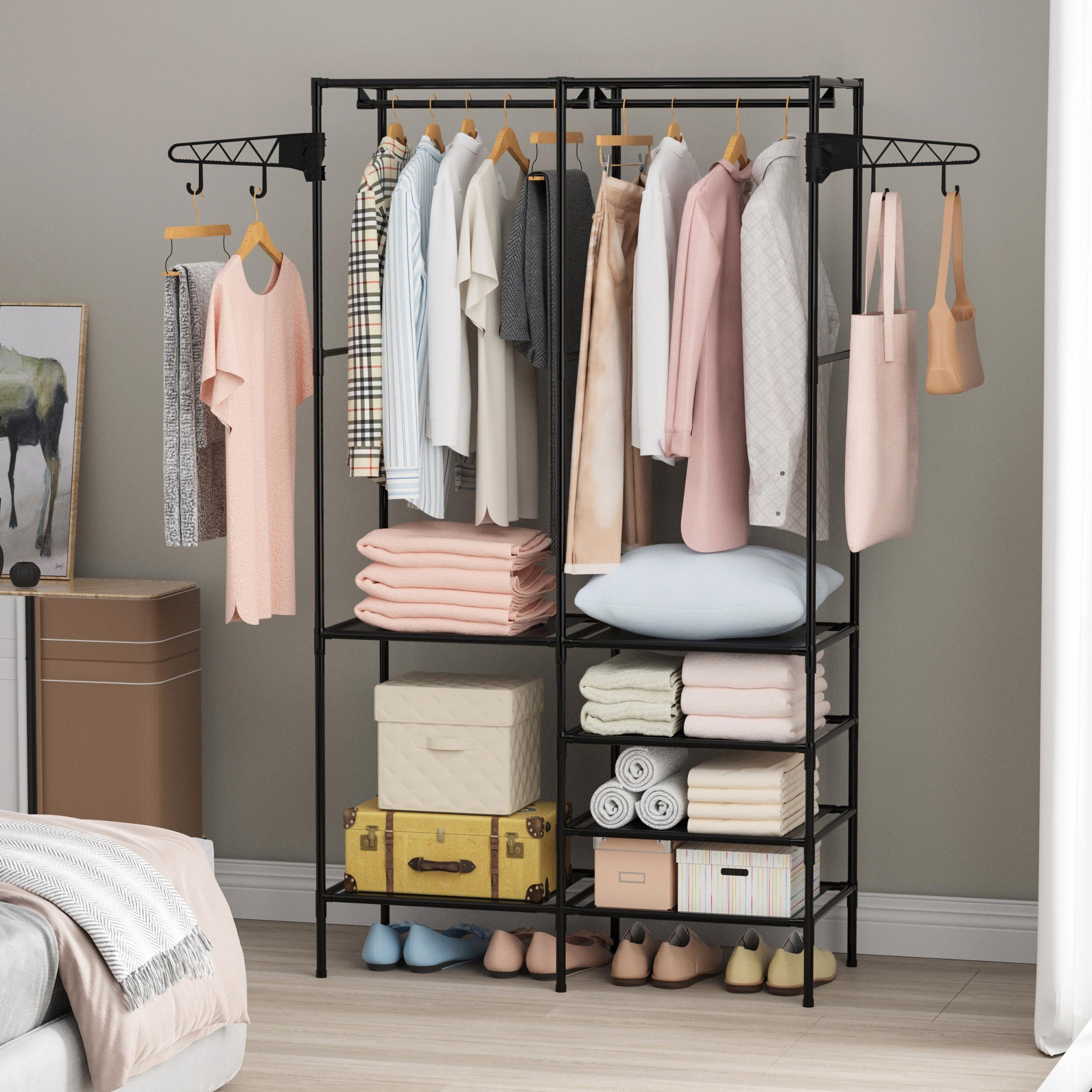 Double Row Clothes Rack Large Capacity Functional Wardrobe