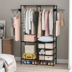 Double Row Clothes Rack Large Capacity Functional Wardrobe
