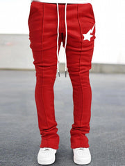 Men's V Print Flared Trousers Casual Hip Hop Pants