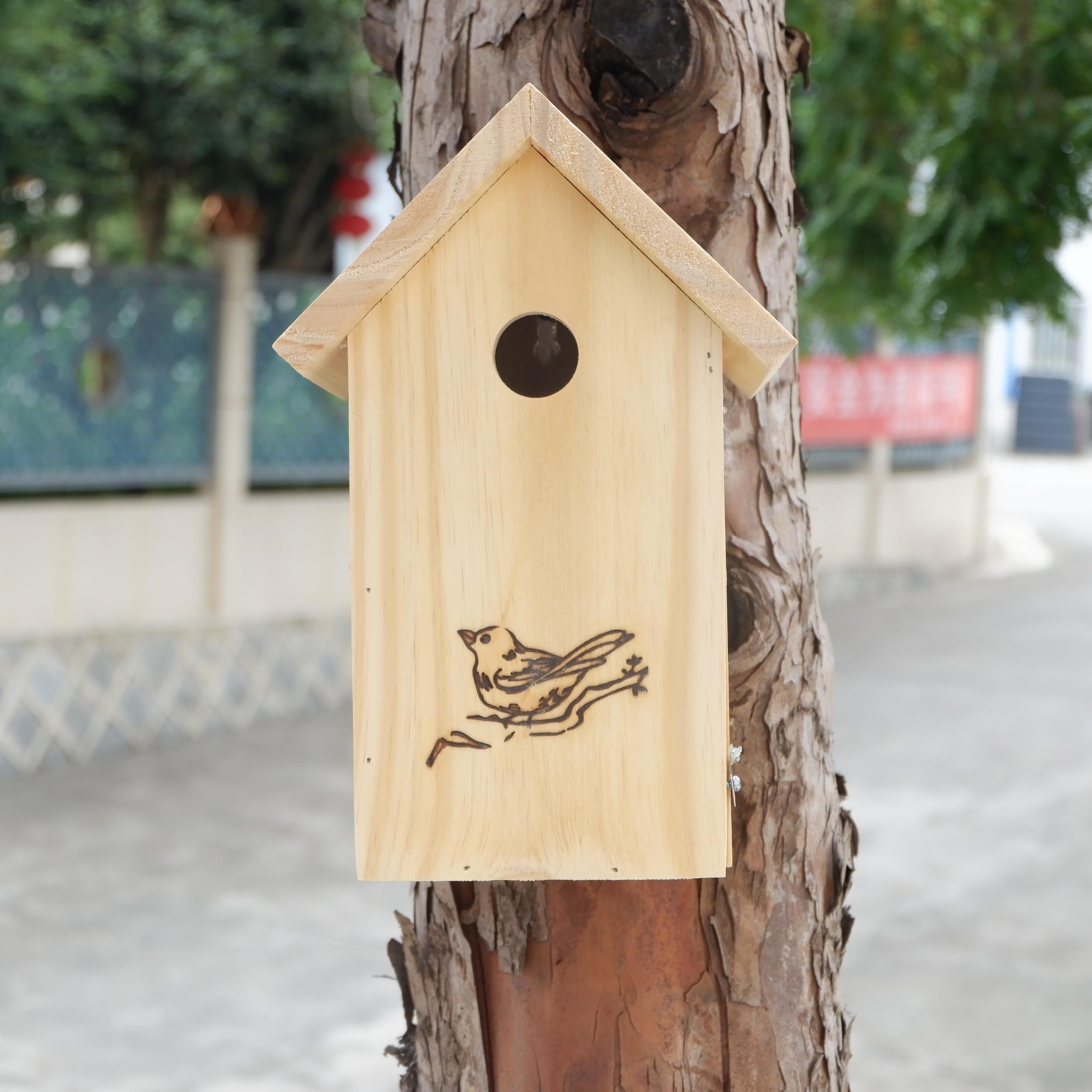 Wooden Bird Nest Pine Wood Hanging Bird House