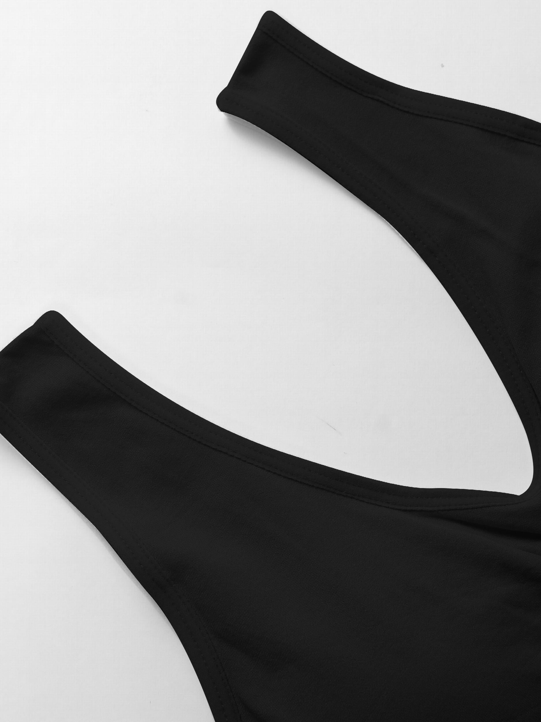 Solid Sports Bra Round Neck Yoga Running Crop Tank Top Women's Activewear