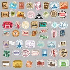 50 Travel Stickers for Suitcases, Phone Cases, Computers, Water Bottles