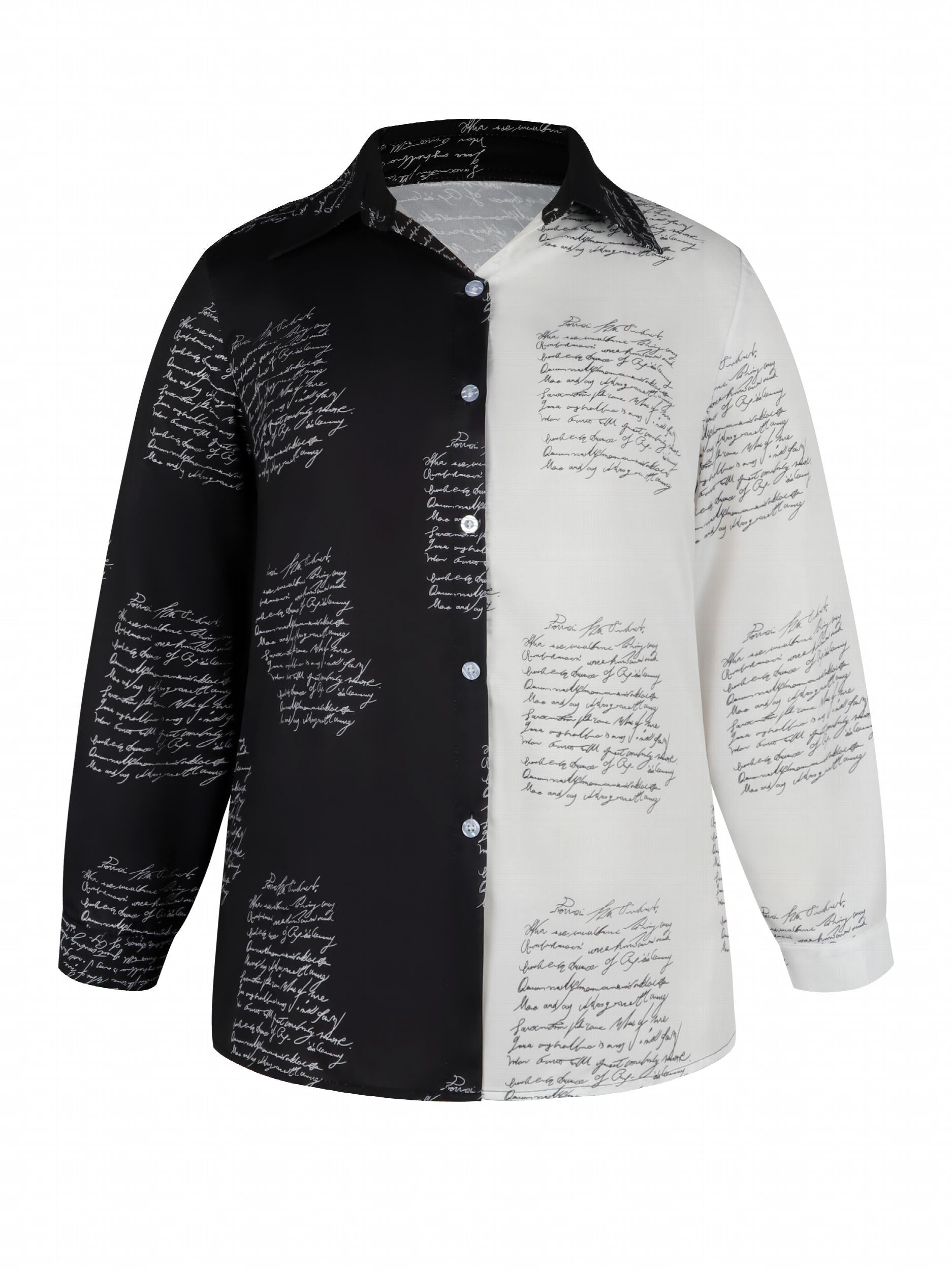 Women's Colorblock Art Letter Button-Up Shirt