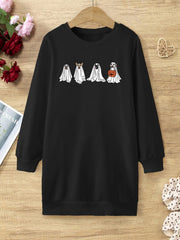 Ghost Halloween Sweatshirt Dress for Girls