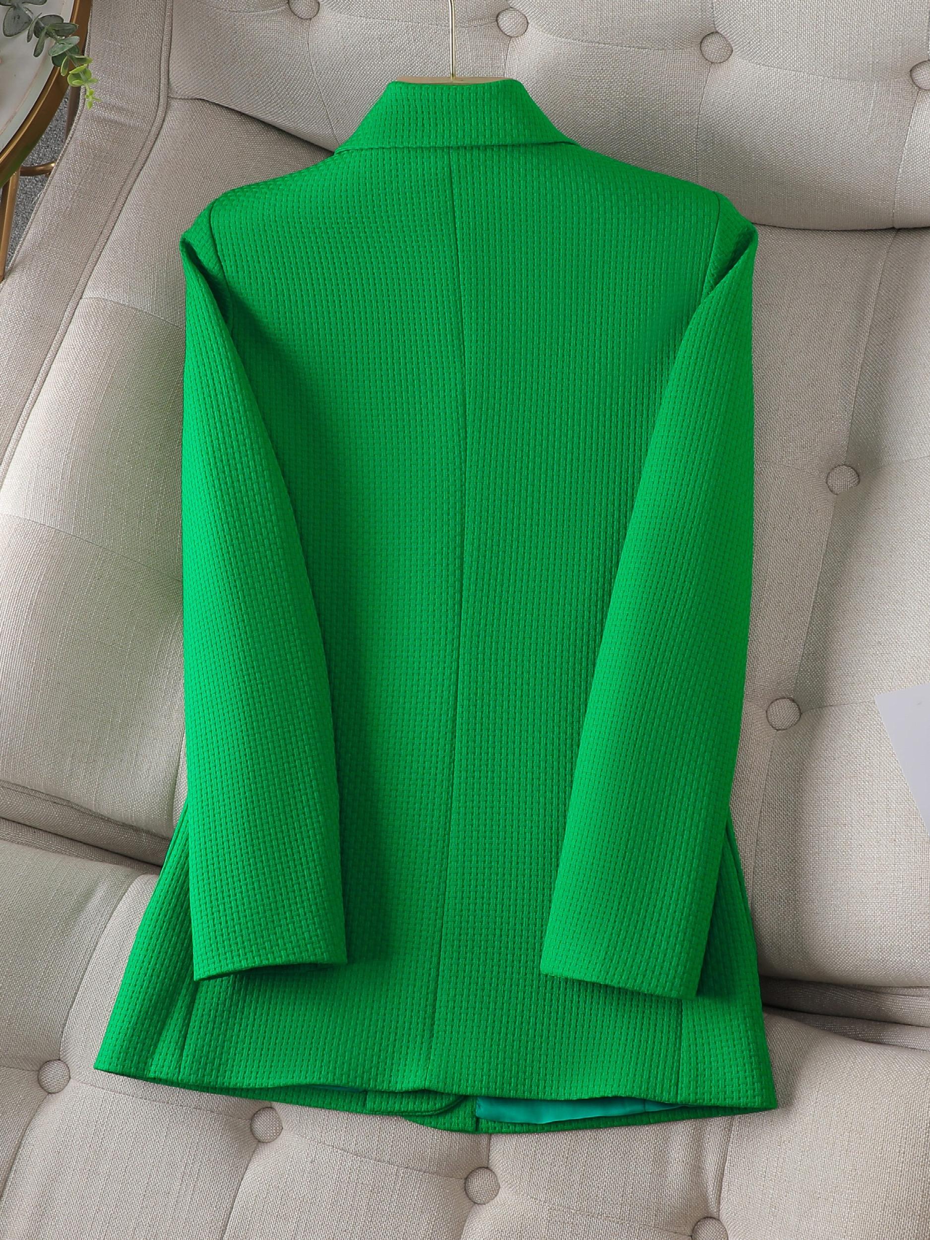 Solid Blazer Lapel Long Sleeve Work Office Outerwear Women's Clothing