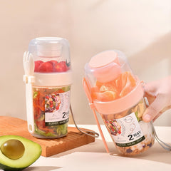 Plastic Salad Containers with Cutlery for Camping and Picnics