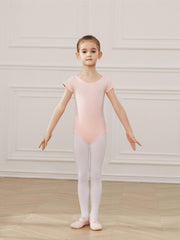 Short Sleeve Cotton Ballet Leotard for Girls
