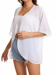 Chiffon Loose Cover Up Solid Casual Comfy Blouse Kimono