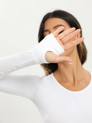 Stretchy Long Sleeve Yoga Fitness T Shirt with Thumb Holes Women's Activewear
