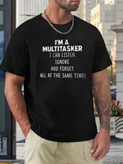 Funny Multitasker Pattern Print Men's T-shirt