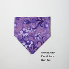 Purple Flower Print Turban Boho Head Wrap Vintage Headband Neck Gaiter