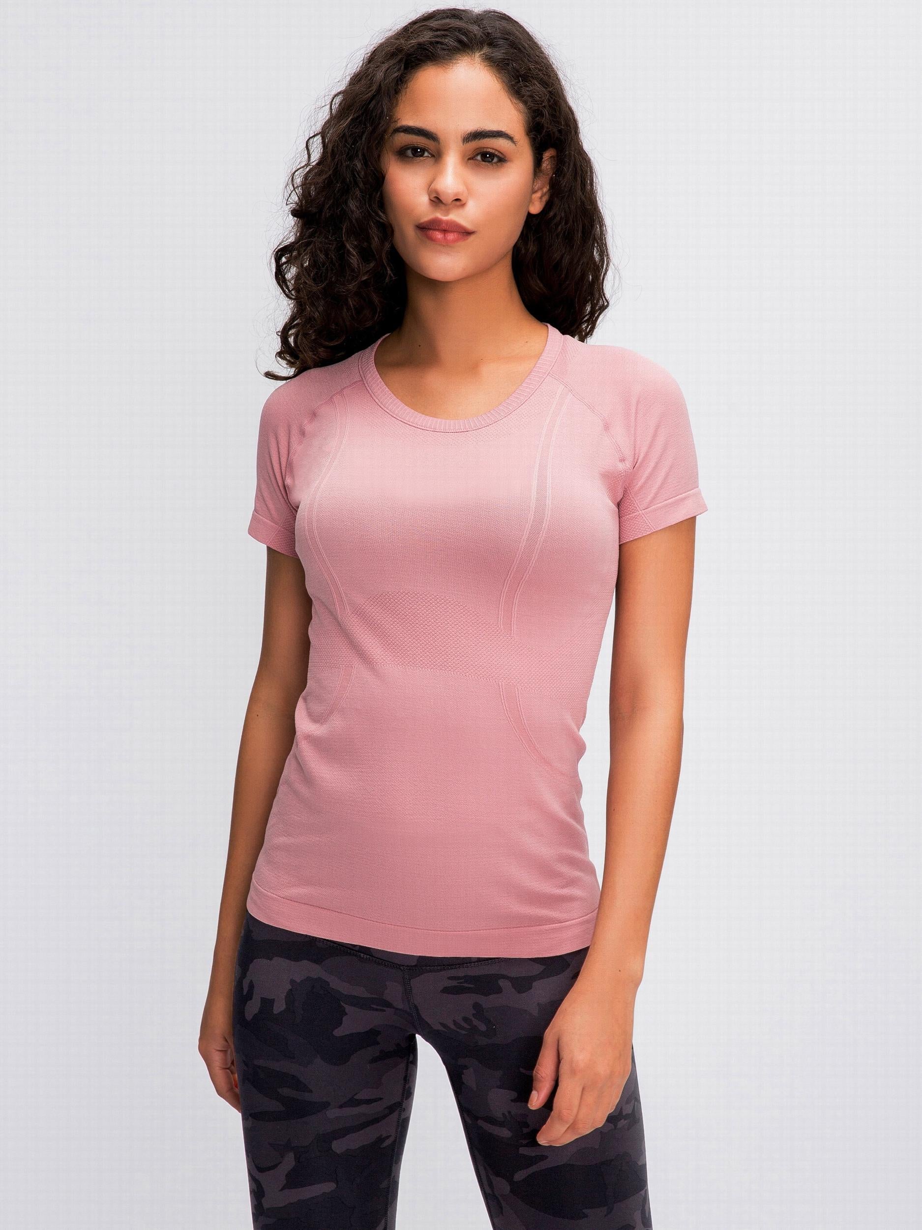 High Elastic Breathable Yoga Sports Short Sleeve T Shirt Women's Tops