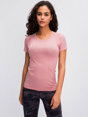 High Elastic Breathable Yoga Sports Short Sleeve T Shirt Women's Tops