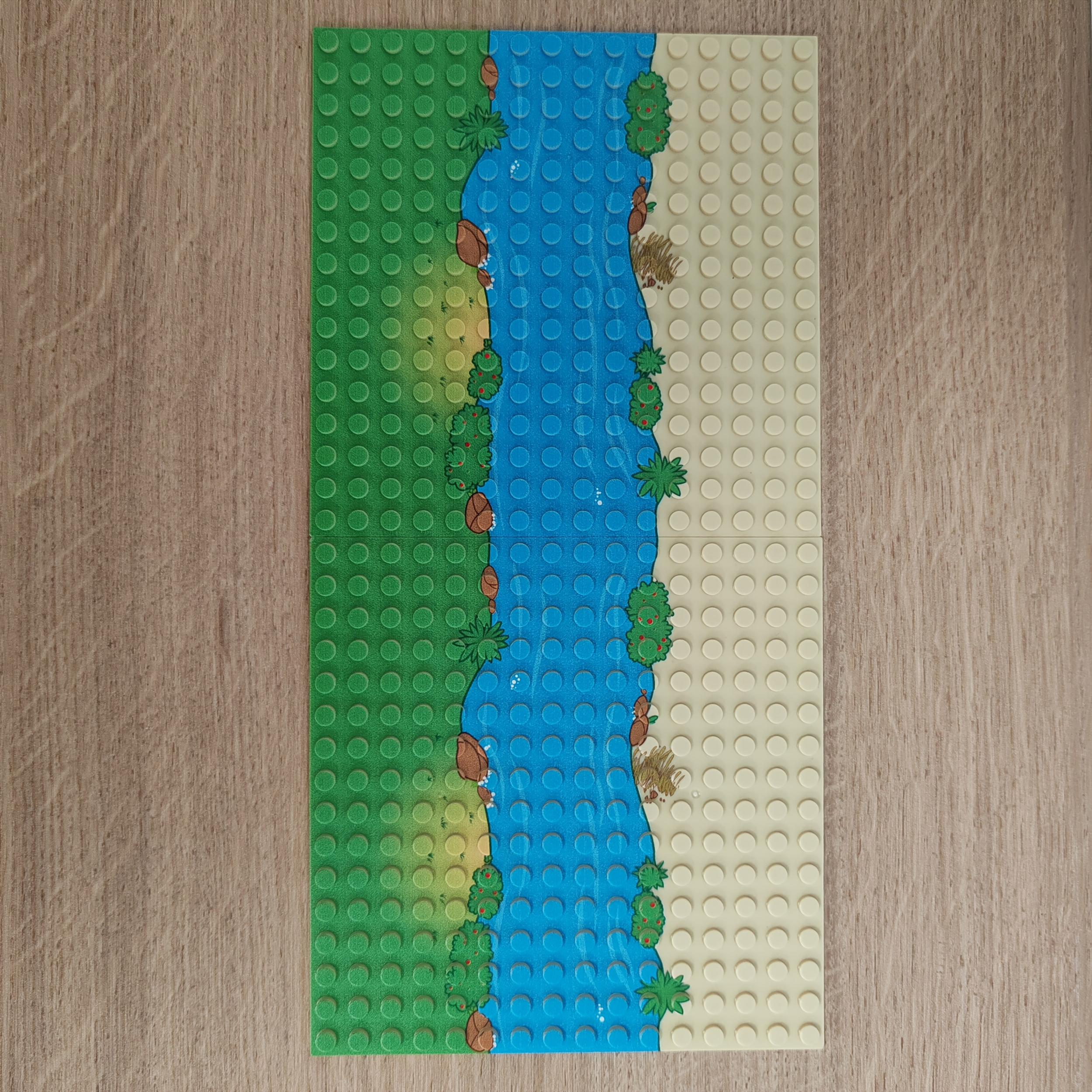 River & Grassland Pattern Baseplates + Classic Building Blocks