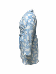 Polar Bear Flannel Shawl Collar Bathrobe
