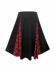 Gothic Skull Print High Rise A-line Skirt
