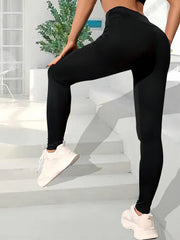 Sports Leggings Women's Plus Letter Print High Rise Skinny Pants