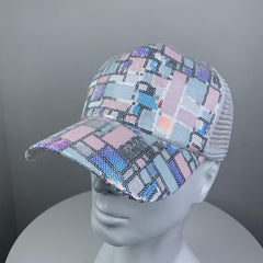 Casual Sequin Mesh Stitching Hat Sun Protection Comfortable Breathable Hat
