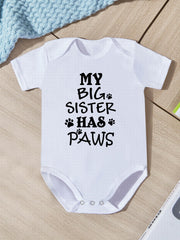 Paws Big Sis Romper Short Sleeve Onesie