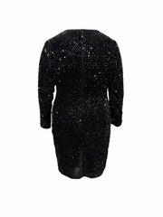 Sequin V Neck Cocktail Formal Dress