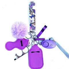 8pcs Women's & Children's Defense Keychain Alarm Whistle Hand Sanitizer Set