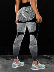 Block Print High Waist Yoga Pants