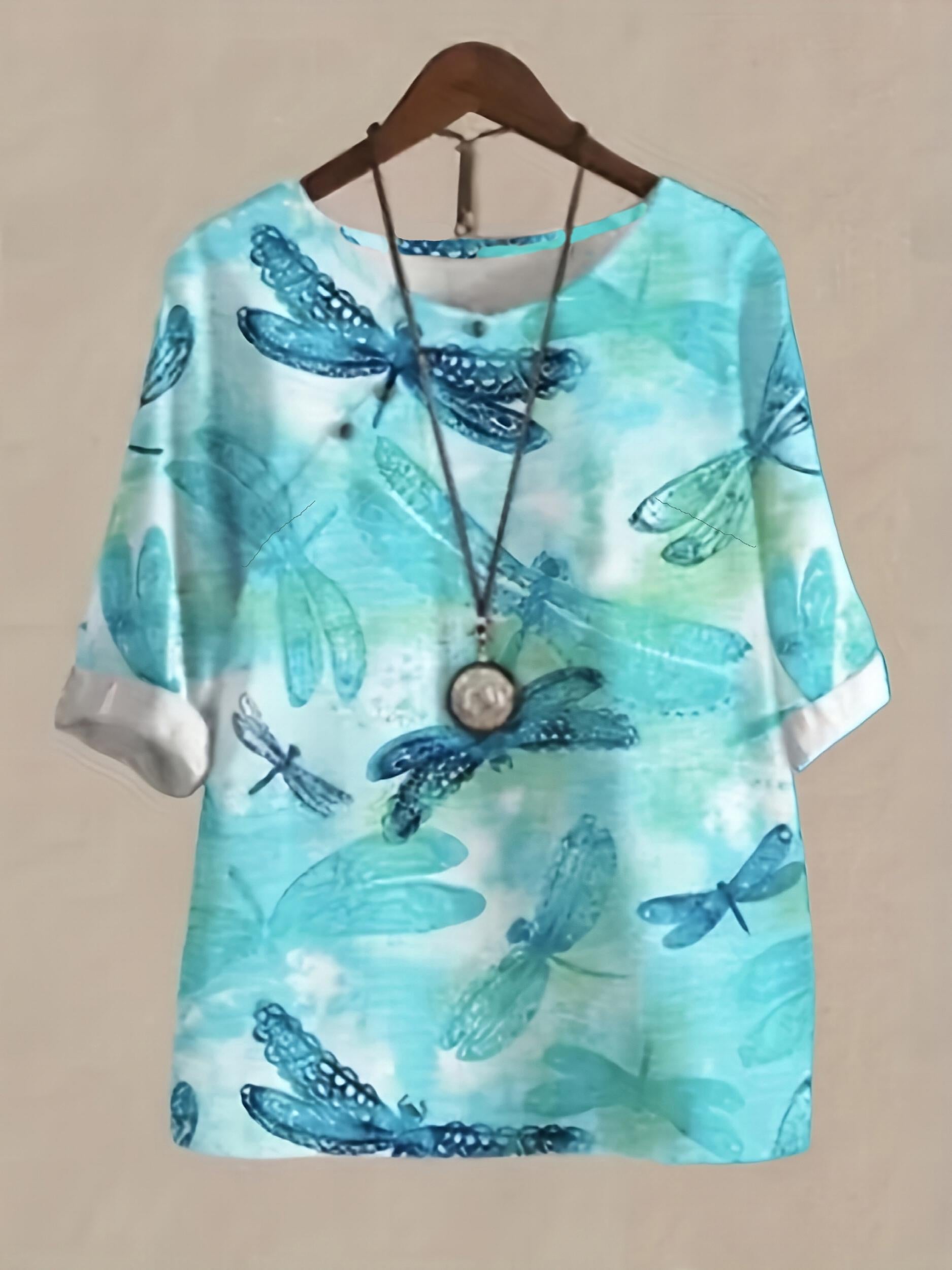 Women's Plus Dragonfly Print Tee & Pants Set